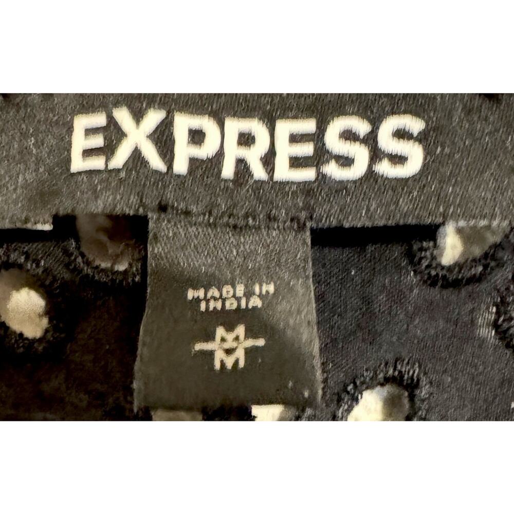 Express Beaded Black Eyelet Ruffle Sleeves Top Whimsigoth Festival Gypsy Size M - Picture 4 of 10
